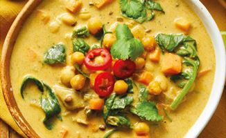 Creamy Spiced Chickpea Soup with Coconut & Lime